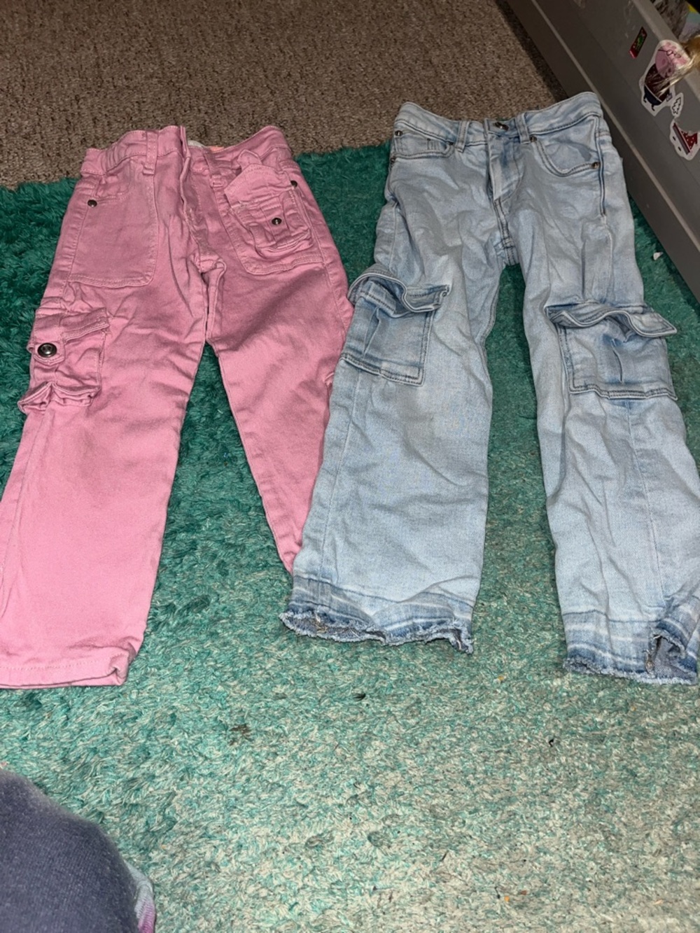 Kidsdenim Cargo Pants - Pink and Light Blue -